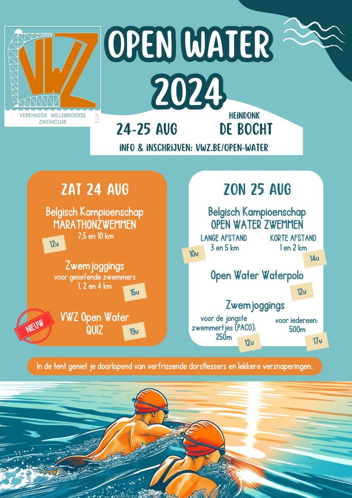 Affiche Open Water met nieuwe uren